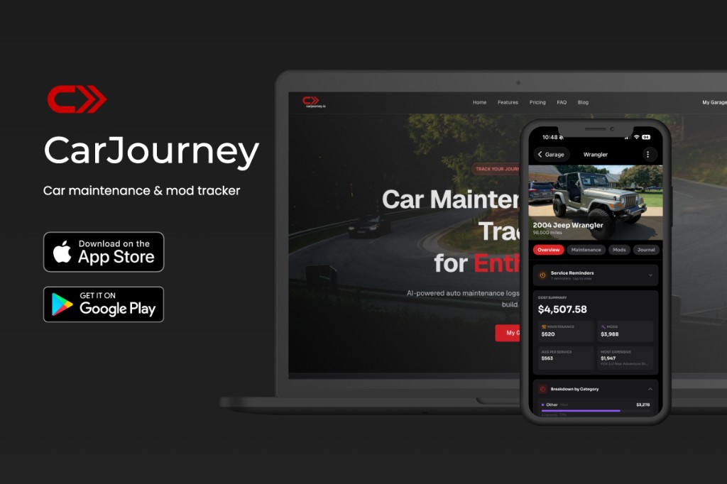 CarJourney on desktop and mobile